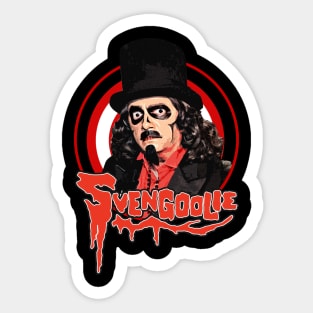 Retro Svengoolie Black red art Sticker